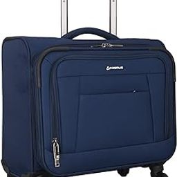 Columbus Overnighter Laptop Soft Luggage Trolley Bag with 360 Degree Rolling 4 Wheels - Navy-36