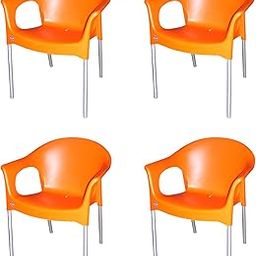 Cello Metallo Cafeteria Set of 4 Chairs (Orange)-27