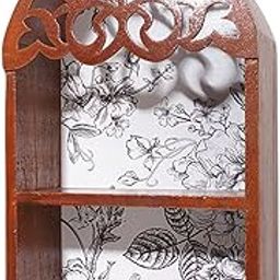 Wall Mounted Display Shelf Figurine Display Shelf for Souvenirs Collectibles Red Brown 2 Grid-image-32