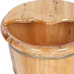 LOOM TREE® Foot Bath Barrel Wood Foot Footbath Bucket for Soaking Feet Bathroom Outdoor Style D | Natural & Alternative Remedies | Ion Foot Baths-19