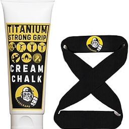 Muscleape Weight Lifting Straps 8 Shape Wrist Supporter With Cream Chalk For Titanium Strength Grip. Non-Slip with Padded Cuff for Gym Workout Deadlift Powerlifting and Fitness Strength Training-image-26