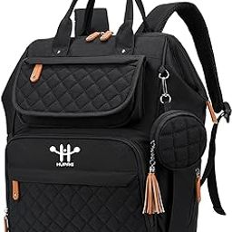 HUPAG Waterproof Diaper Bag Backpack with Built-In Changing Pad – Large Capacity, Stylish & Multi-Functional Baby Bag for Mom and Dad, Travel, and Everyday Use - Unisex (Black)-image-102