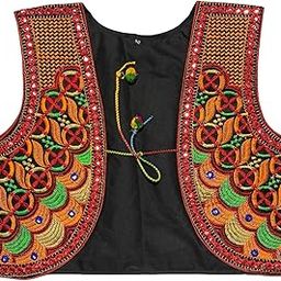 Ethnic Jacket for Women Waist Coat Stylish Cotton Handmade Navratri Traditional Rajasthani Embroidered Mirror Work Gujrati Kutchi Koti for Girls - Free Size-image-26