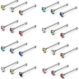 Fashions Women's 60 Pieces Nose Ring Studs Pins Body Piercing Jewelry Stud Big-image-56