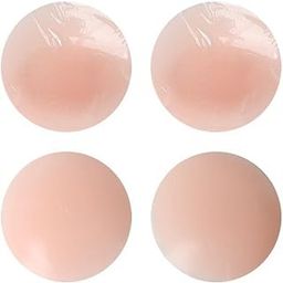 Nipple Covers Reusable Comfortable & Natural Invisible Adhesive Silicone Pasties for Women, Round (Skin)-image-54