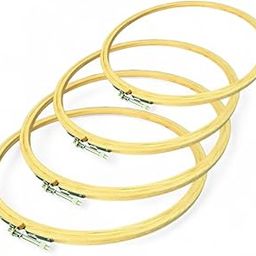 ADW CRAFT'S 5 Ply Wooden Embroidery Hoop (4 Pack, 12, 14, 16, 18 Inches, Round, White)-picture-14