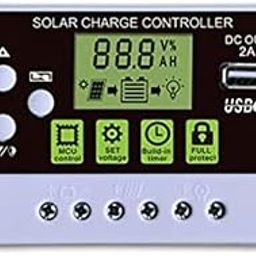 Solar Charge Controller, Intelligent Lithium Battery Regulator for Solar Panel LCD Display with USB Port 12V/24V (20A)-31