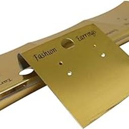 Aumni Crafts Plastic Earring Display Card Strips 1.5inch (3.8CM) Rectangle Gold Color (Pack of 100 Pieces)-image-10