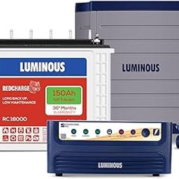 Luminous Inverter & Battery Combo (Power sine 800 Pure Sine Wave 700VA/12V Inverter with RC 18000 Tall Tubular 150Ah Battery + Trolley) for Home, Office & Shops-picture-17