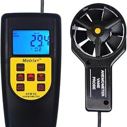 Metrix+ AVM 05 Digital Anemometer | Fan type | Measure air velocity, air flow and temperature | Backlit display-12
