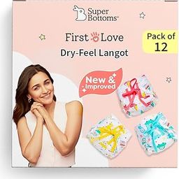 SuperBottoms DryFeel Baby Langot 0-6 months l Organic Cotton Modern Baby Nappy l Mess-free Langot with Gentle Elastics l Super DryFeel Top Layer l Diaper-free Time Essential | 12 Pack-image-8
