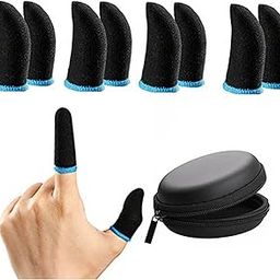 Thumb & Finger Sleeve for Mobile Game with Super Conductive Fiber Fabric, Anti-Sweat & Breathable for PUBG, Garena Free Fire, Rules of Survival, Knives Out, COD Mobile (4 Pair-8 pcs With Black Pouch)-31