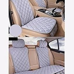 HSR 7 Pcs Set Car Seat Cover, Breathable Flax Fabric, Soft & Comfortable Memory Foam Front & Back Seat Protector Car Seat Cover for All Seasons - Universal Fit (7 Pcs Set)-image-63