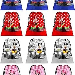 Portable Travel Shoe Bags Dust-Proof Shoe Organizer Space Saving Storage Bags, Disney Print (Set of 12,Royal Blue & Grey & Red & Pink) -HS_35_KUBMART18088-image-80