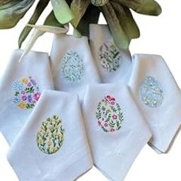 Shree adodhya women hankerchief with elegant flower embroidery, white colour and cotton handkerchief. set of 6.-image-18