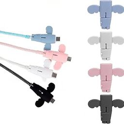 Swarahome Silicone Butterfly Cable Protector - Universal USB Charging Cable Wire Saver, Flexible Cable Cover for Laptop, Type-C, USB, Data & Charger Cords (Pack of 8)-5