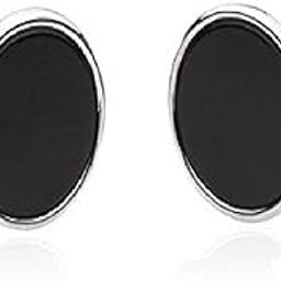 Men's Silver Black Cufflinks Set-29