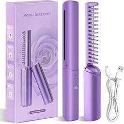 Rechargeable Mini Hair Straightener Brush With Usb Charging And Temperature Settings, Mini Hair Straightener Comb For Women, Men,Multicolored-image-44