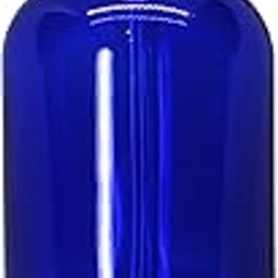 nsb herbals 100 ML Blue Round Empty Glass Bottle + Glass Dropper + Silver Ring + Black Silicone Teat, Refillable, Leak Proof For Essential Oils, DIY Perfumes (Pack of 6)-25