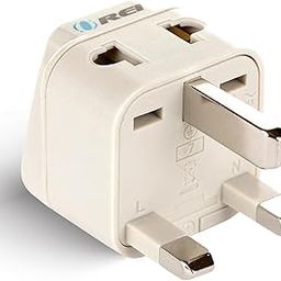 OREI UK Adapter for Indian Pins, India to UAE, Hong Kong, Dubai Adapter - Type G Plug - 2 in 1 - Perfect for Laptop, Camera Charger and More, UK Travel Adapter - CE - RoHS - Beige - 5 Years Warranty-17