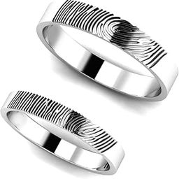 Personalised Customised 925 Sterling Silver Engraved Promise Fingerprints Couple Finger Rings For Women Mens Girls(size,14)-picture-0