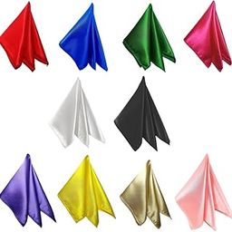 Satin Pocket Square for Men | Wedding Handkerchief for Suits, Blazers & Tuxedo | Men's Pocket Square Combo (Pack of 10) (Multicolor)-image-35