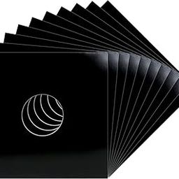 (10) 12" Record Jackets - Black (Glossy Finish) - with Hole - #12JWBKHH - Protect Against Dust and Wear!-image-56