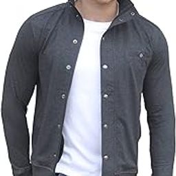 Men's Standard Length Cotton Blend Solid Regular Jacket-image-43