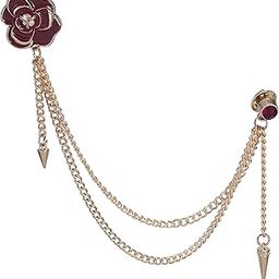 Dual Chain Rose Sherwani Brooch/Kurta Brooch for Mens (PAB2051PR)-picture-47