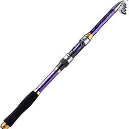 Sougayilang Fishing Rod Telescopic Fishing Rod Portable, Carbon Fiber Comfortable Handle, Travel Fishing Pole for Bass Trout Fishing-Purple-2.4M-16