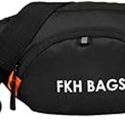 Polyester Waist Pack Travel Handy Hiking Zip Pouch Document Money Phone Belt Sport Bag for Men and Women and Adult | Black | fkh Simple Waist Black Bag-image-45
