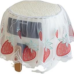 Kacheeg Air Fryer Dust Cover with Lace Embroidery | Cute Fruit Cover Cloth for Kitchen | Strawberry Beige| 35 * 45 cm-picture-31