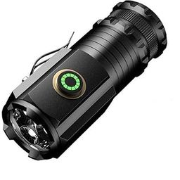ShopComfort™ Strong Rechargeable Long-Range Portable Mini Flashlight Super Bright P35 Fixed Focus with Strong Magnetic Outdoor Multi-Function Clip Cap Light 1600 Lumens-14