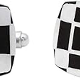 Italian Design Office Black Enamel Silver Rhodium Steel Classy Cufflinks Set for Men Office Corporate Gifting-image-73