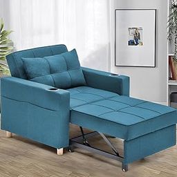 GRAPEWOOD Wisla Single Seater Sofa Cum Bed for Living Room (Turquise) Premium Fabric Sofa-image-88