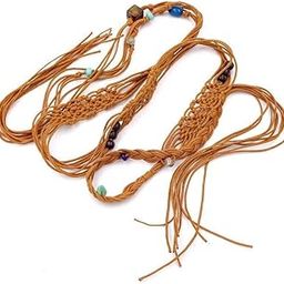Women's Handmade Cotton Braided Waist Rope Belt with Tassel Beads Ethnic Waist Chain for Summer-image-72