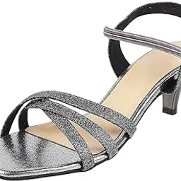 metro Women's Gold Glitter Party Fashion Heel Sandals-picture-38