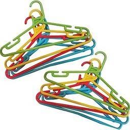 Go Hooked Kids Clothes Hangers with Smooth Finish and Non-Slip Grooves Pack of 10 | Baby Clothes Hanger Wardrobe Storage Organizer | Durable Plastic Hanger for Baby, Toddler Clothes (Multicolor)-26