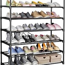U-HOOME Shoe Rack, Shoe Organizer, Metal Shoe Storage Organizer,Shoe Cabinet Narrow Standing Stackable shoe shelf Space Saver Shoe Rack For Entryway, Hallway And Closet (6 Tier)-image-19