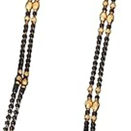 Gold Tradition Designer and Stylish Gold Plated 30 inch long Tanmaniya for Women/Girls Brass Mangalsutra Desihn no Mangal5 COMBO OF 2-image-56