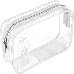 Clear Travel Toiletry Bag - TSA Approved Quart Size, Airport Carry-On for Liquids, Cosmetics, Shower Essentials - Transparent Plastic Pouch, White-image-69