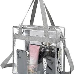 Sturdy-Clear bags Stadium Approved Clear Tote Bag with Zipper Closure Crossbody Messenger Shoulder Bag with Adjustable Strap-image-84