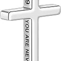 Cross Necklace for Men, Inspirational Bible Verse Cross Chain for Men, Stainless Steel Box Necklace-image-23