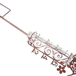 TOPPERFUN Decorative Outdoor Rain Gauge Metal Stake Digital Rain Gauge for Garden Portable and Easy to Use-image-71