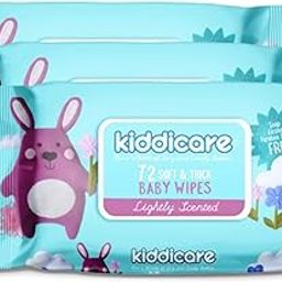 Kiddicare Baby Wipes Lightly Scented Water Based - 216 Wipes (Pack of 3) | Extra Soft & Thick Cleansing Baby Wet Wipes | Alcohol-Free, Vitamin E Enriched |Gentle, Sensitive Skin-Friendly Travel Pack.-31