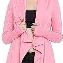 Pink Color Cotton Shrugs for Women(HYPW02342)-picture-14