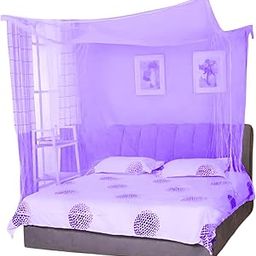 Divayanshi Mosquito Net for King Size Double Bed Polycotton (6.5 * 6.5, Purple)-1