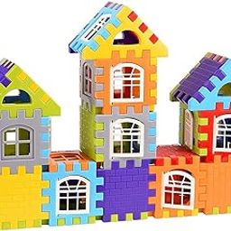 GRANTH My Happy House 50 Pcs Mega Jumbo Building Blocks with Attractive Windows(50 Blocks +15 Windows) Multi Colored-image-26