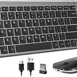 seenda Ultra Slim Thin Rechargeable Wireless Keyboard and Mouse Combo with Long Battery Life, Quiet Click, Easy Set-Up for Windows (Space Grey)-10
