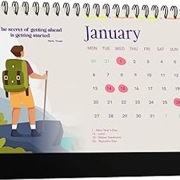 AccuPrints 2025 Positive Mindset Motivational Desk Calendar for Office Home Desk Oragnizer | Spring Palette, Size 20.5 x 16 cm-0